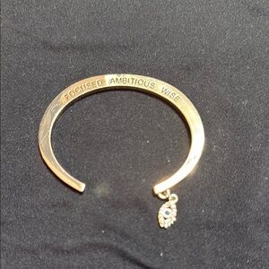 Gold Inspirational Bangle with Charm